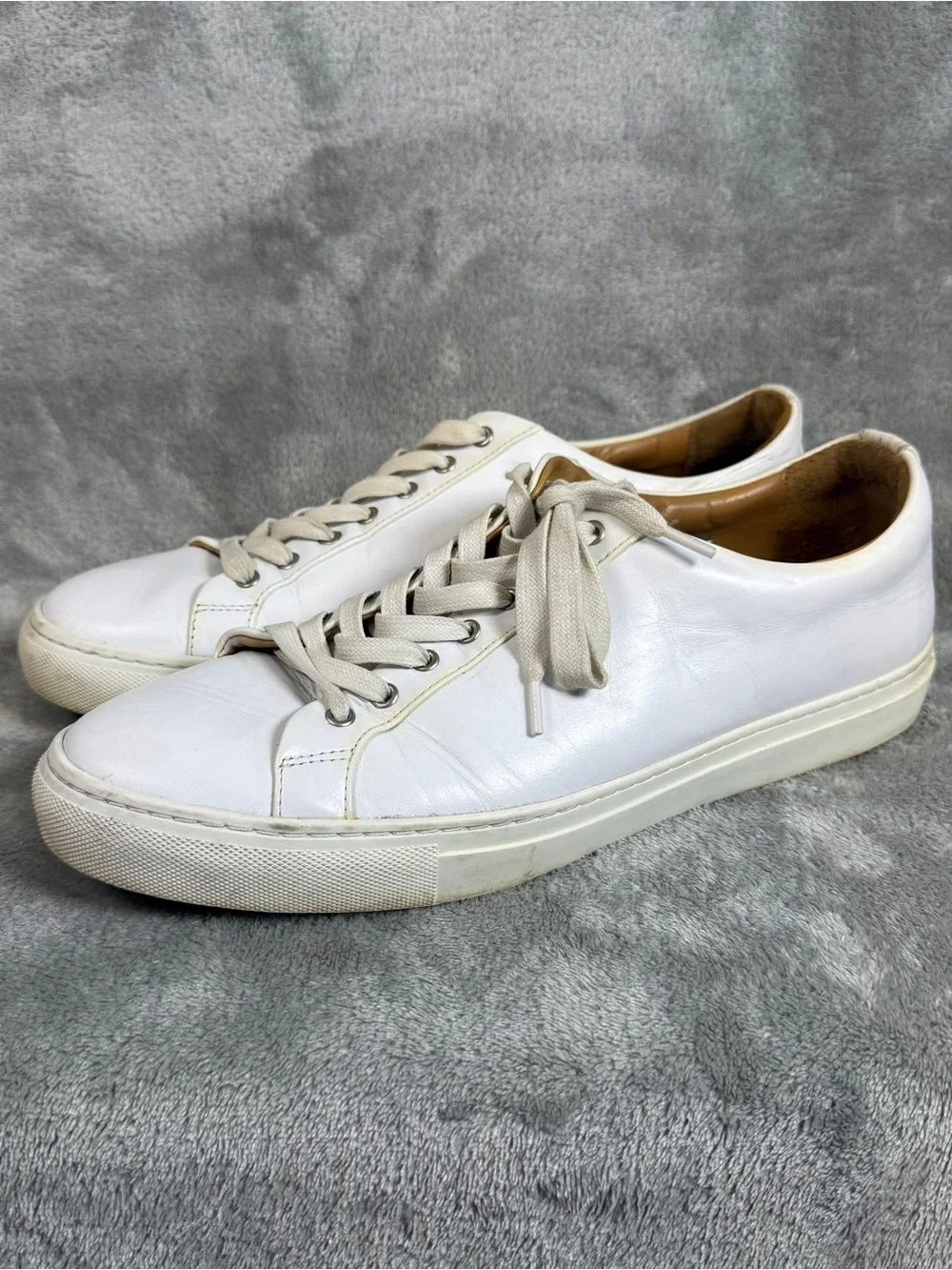 Thursday Everyday Premier Shoes Men's 12.5 White Leather Lace Up Casual Sneaker